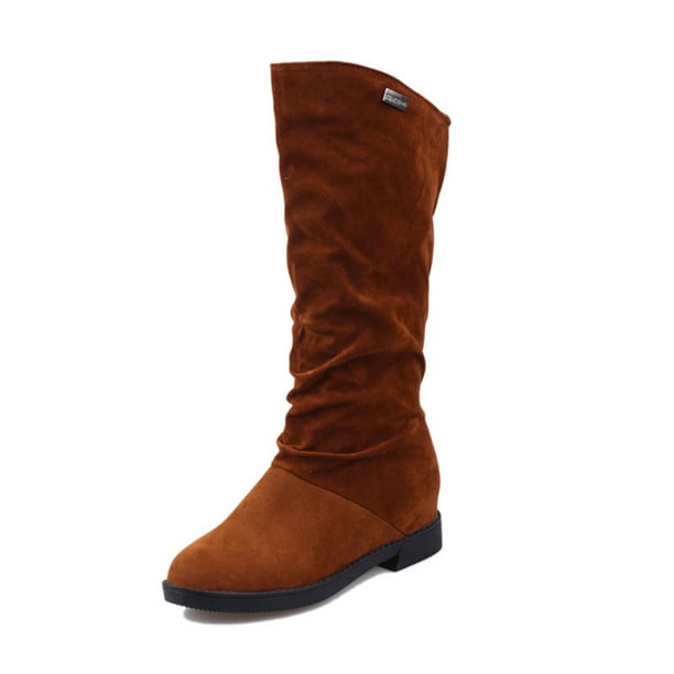 Amzcrzy Zapatos de mujer,Zapatos de mujer,Zapatillas de mujer, Botas redondas de tacón bajo de ante retro cálidas para mujer Sandalias Mujer Zapatillas De Casa