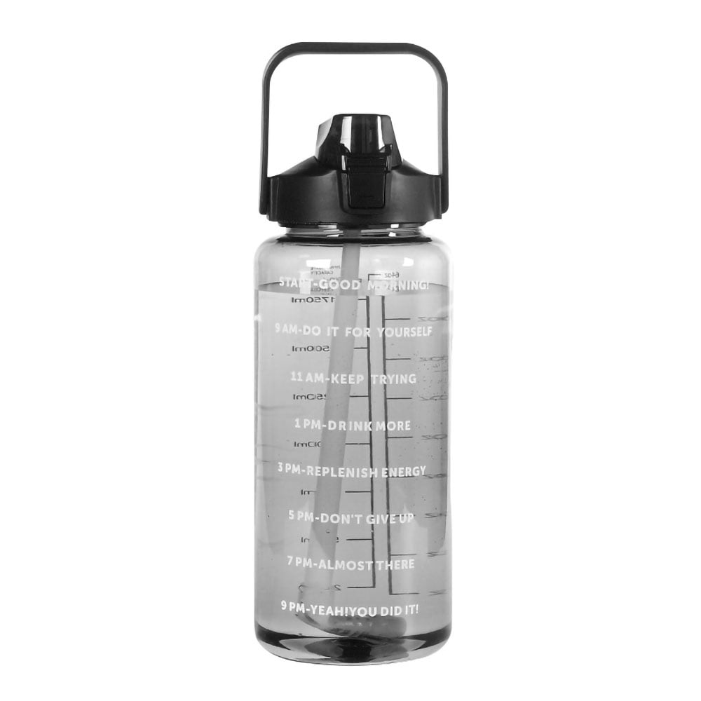 AQUAFIT BPA-Free Reusable Water Bottle with Straw, Time Marker