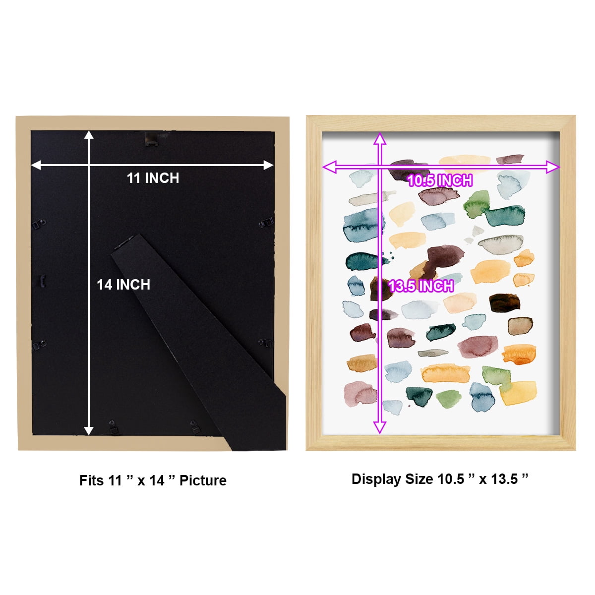 Shattered Segments II - Framed Print w/glass - Natural Wood