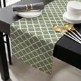 thumbnail image 3 of Green Morocco Cotton Linen Table Runner 13 x 70 inch Boho Farmhouse Abstract Geometric Simple Non-slip Rectangular Dining Table Decor for Wedding Party Holiday Dinner, 3 of 8