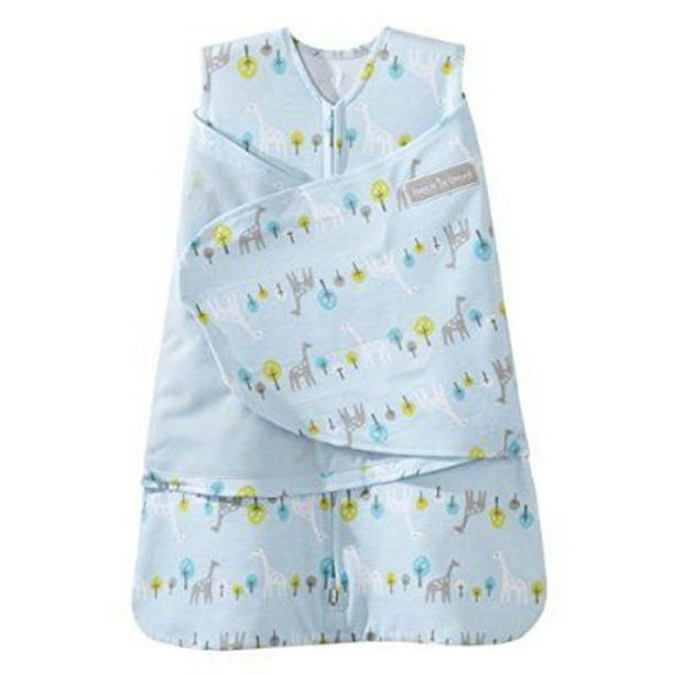 Halo SleepSack 100 Cotton Swaddle, Linear print Jungle Blue, SM