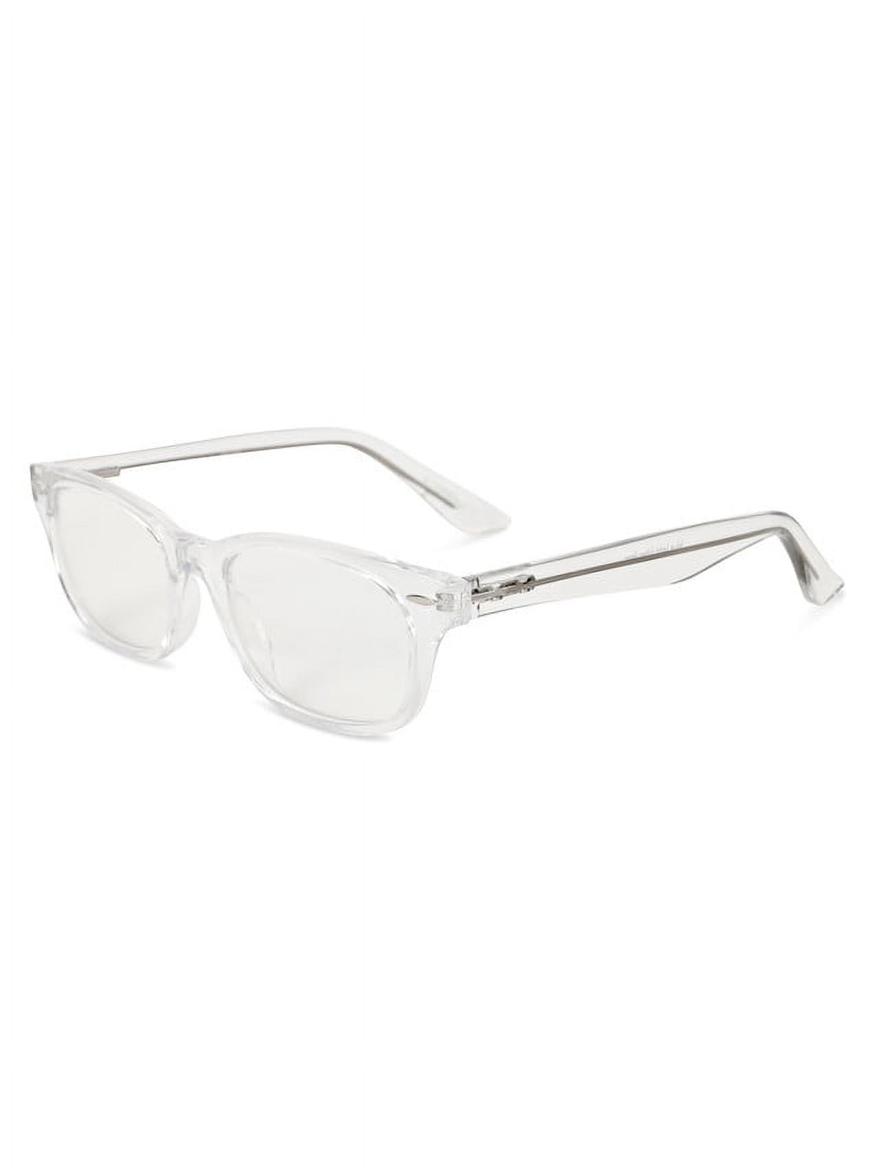 eyeSQUARED Adult Unisex Clear Frame Blue Light Blocking Glasses with Blue Eco Friendly Case