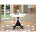 thumbnail image 2 of East West Furniture Modern Dining Table - Linen White Table Top and Black Pedestal Leg Finish, 2 of 2
