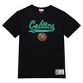 thumbnail image 2 of Men's Mitchell & Ness Black Boston Celtics Hardwood Classics Felt Applique Slub T-Shirt, 2 of 6