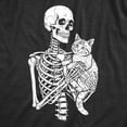 thumbnail image 2 of Womens Funny T Shirts Skeleton And Cat Sarcastic Halloween Graphic Novelty Tee For Ladies Womens Graphic Tees, 2 of 9