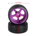 thumbnail image 3 of BQLZR 4 Pcs Upgrade 5 Spokes Wheel Rim Purple w/ 4 RC 1:10 On-Road Car Tyre, 3 of 3