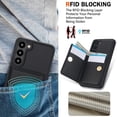 thumbnail image 4 of ELEHOLD Case for Samsung Galaxy S23 Plus,Business PU Leather Stand Case with Card Holder & Ring Holder,Black, 4 of 7