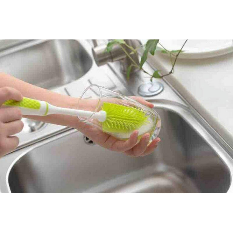 Bottle Brush Dishwashing Cleaning Brush Set, Antibacterial Long Handle Dish Cup Bottle Washing Scrubber for Cleaning Non-Stick Pot Pan Dish Bowl, Wate