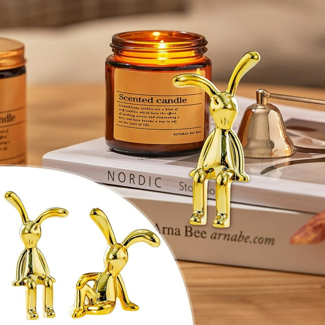 Sentmoon Desk Decorations Cute Desk Accessories Christmas Decorations for Tree Originality Rabbits Crafts with Embellishment Electroplating Household Paper Box Jewelry Storage Box Ornaments