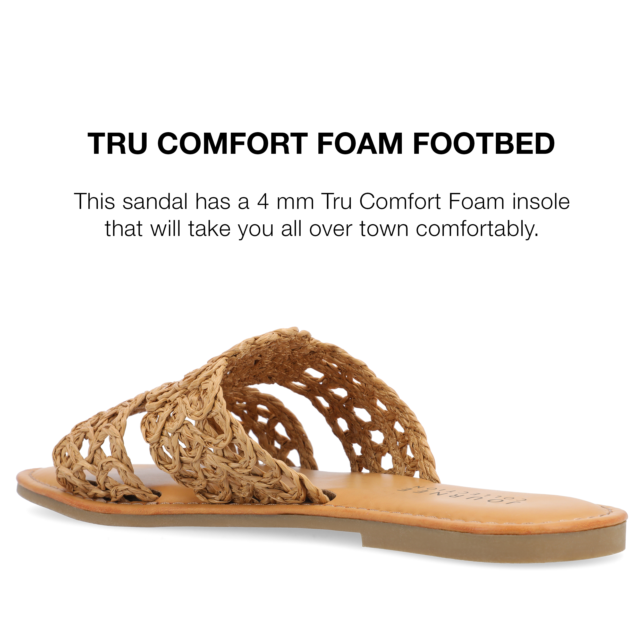 Journee Collection Womens Lissia Tru Comfort Foam Slip On Slide Flat Sandals