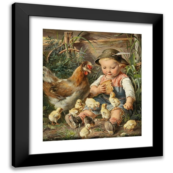 Rosa Schweninger 12x14 Black Modern Framed Museum Art Print Titled - Intrusive Guests