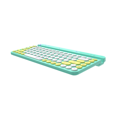 A4tech FBK30 Multi-Device QuietKey Wireless Keyboard, 2.4G and Bluetooth Dual Mode, Up to 4 Devices, Portable with Integrated Stand for Mac iOS Windows Android (Avocado)