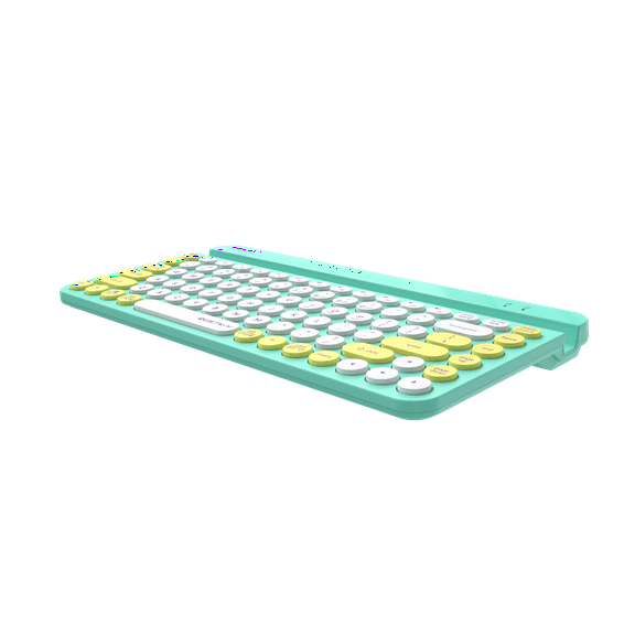 A4tech FBK30 Multi-Device QuietKey Wireless Keyboard, 2.4G and Bluetooth Dual Mode, Up to 4 Devices, Portable with Integrated Stand for Mac iOS Windows Android (Avocado)