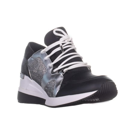 Womens MICHAEL Michael Kors Liv Fashion Trainer Sneakers, Black/Silver