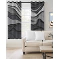 thumbnail image 3 of Black Grey Ombre Blackout Curtains for Bedroom, Abstract Grey Wave Texture Gradient Room Darkening Window Drapes for Living Room, Thermal Insulated Grommet Curtains, 42x63 inch, 2 Panels, 3 of 9