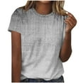thumbnail image 2 of Uaswgudfs Trendy Summer Tees for Women Gradient Color Short Sleeve Tops, Crew Neck Lightweight Pullover, Loose Dressy Casual Blouse (Basic Clothes), 2 of 4