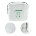 thumbnail image 4 of Unique Bargains 1 Pc Letter t Pattern Makeup Bag for Travel White Corduroy, 4 of 6