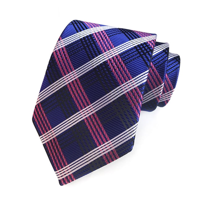 CSChome Men Business Tie Lightweight Multipurpose Adjustable Men Business Tie Different Patterns Plaid Print Decorative Gentleman Wedding Daily Wear