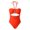 Orange, variant on Halter Bathing Suit for Women One Piece Backless Cut-Out Swimsuit Fashion Summer Travel Swimwear (XL, Orange)