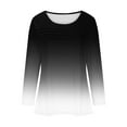 thumbnail image 6 of Womens Ribbed T-Shirt, Long Sleeve Shirts for Women Fall Casual Loose Fit Ombre Tie Dye Crewneck Tees Shirt Tops, 6 of 6
