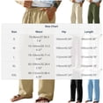 thumbnail image 4 of Bovxnpu Mens Cotton Linen Pants Beach Work Loungewear Trousers Men Linen Beach Pants Solid Loose Straight Leg Drawstring Outdoor Pants, 4 of 8
