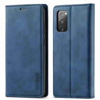 Galaxy S20 FE (2020) Case, Dteck Shockproof Wallet Flip Folio Wallet Case with Kickstand Card Slots Magnetic Closure, Blue