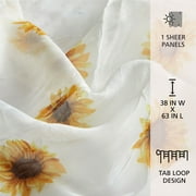 Urban Shop 38 x 63 Sheer Single Curtain Panel, Sunflower Print