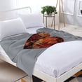 thumbnail image 3 of Cozy Heart - Shaped Flannel Blanket - Textured Abstract Patterns in Red Orange & Brown - Perfect for Sofa Travel & Bed, 3 of 7
