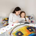 thumbnail image 5 of Feelyou Cartoon Robot Kid Twin Comforter Sets, Yellow Splatter Splash Bedding Set, 2-Piece, 5 of 8