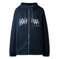 thumbnail image 2 of Conairie Long Sleeve Sweatshirt For Men Zip Up Hoodies Hop Goth Print Street Fashion Unisex Drawstring Sweat Jacket Tops Clothes With Pocket Navy XXL, 2 of 7
