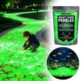 thumbnail image 2 of Forestwhale 0.59" Glow in the Dark Pebbles 200 Pcs Luminous Garden Stones Resin Glowing Rocks for Outdoor Landscaping Aquarium Decor and Succulent Planters Green, 2 of 9