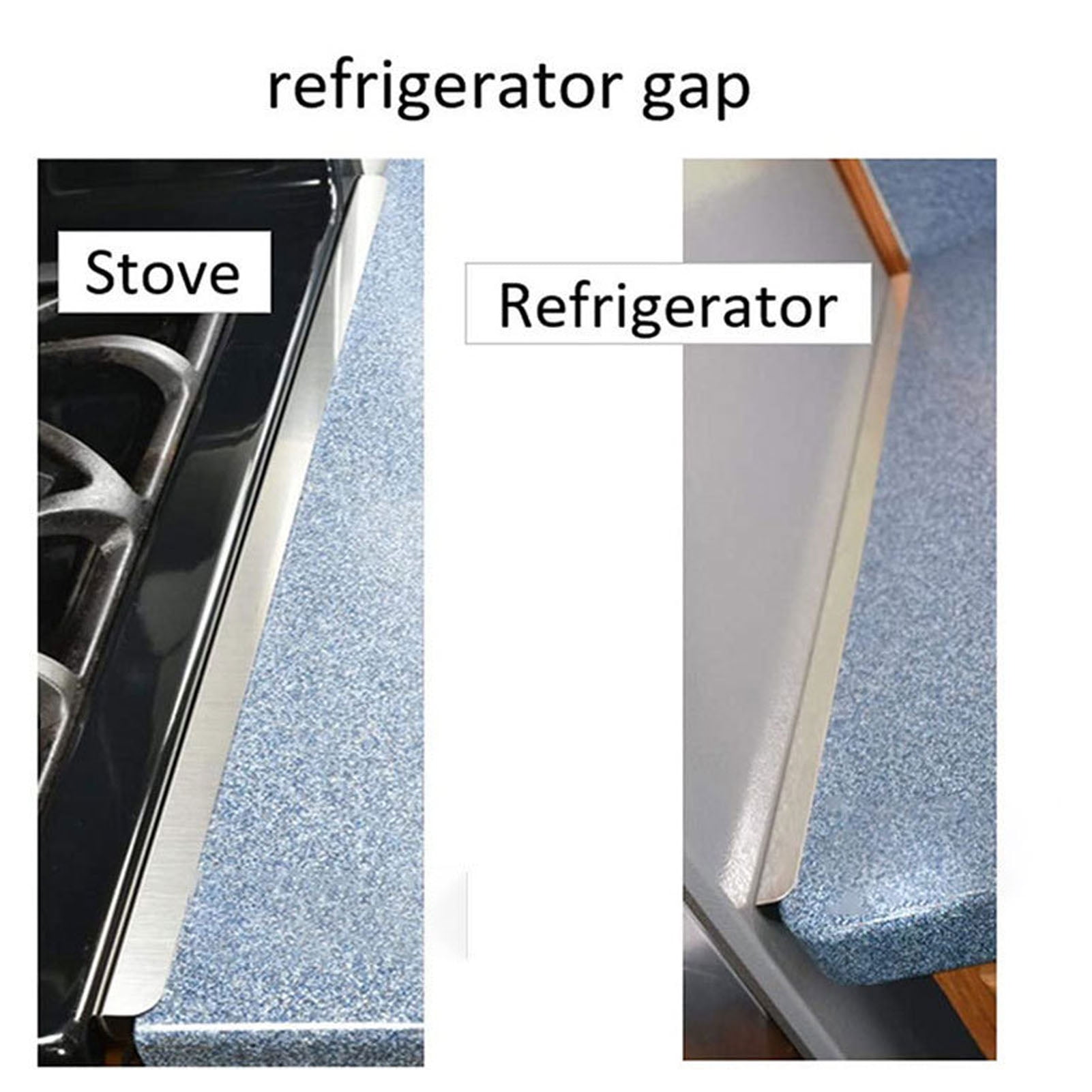 Suodoka Stove Gap Cover 304 Stainless Steel Easy Clean Range Trim Kit Cooktop Guard Filler For Kitchen Type B 25.59 Inches / 65 cm Length, 2 Count Included [cite: 25]