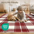 thumbnail image 4 of ODIKA 9'x12' Washable Area Rug Low Pile, Flatwoven, Farmhouse Vintage Tartan Striped Checkered Front Plaid Gingham Refined for Great Room, Indoor Concept, Large Living Room, 4 of 7