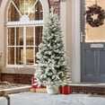 thumbnail image 5 of LuxenHome 5Ft Multicolored Pre-Lit Flocked Artificial Tree Potted, 5 of 9