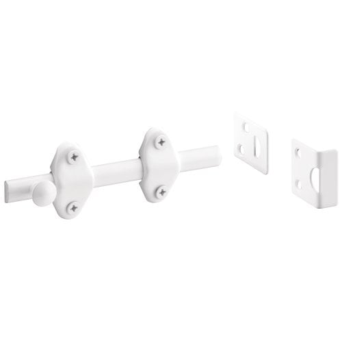 Defender Security U 10267 4-Inch Surface Bolt, White