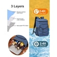 thumbnail image 3 of EEEkit 23L Cooler Backpack, Leakproof Insulated Lunch Cooler Bag for Food and Drinks, Soft Picnic Backpack for Camping, Beach, Hiking and Travel, Blue, 3 of 7