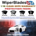 thumbnail image 2 of 2001 Mitsubishi Eclipse Beam Wiper Blades Wipers w/1yr Warranty (Set of 2) (WiperBladesUSA), 2 of 5