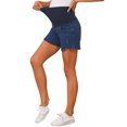 thumbnail image 4 of INSPIRE CHIC Women's Maternity Denim Over Belly Adjustable High Waist Summer Casual with Pockets Jeans Pregnancy Shorts XL Dark Blue, 4 of 6