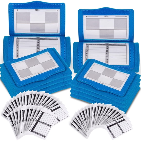 Pulseras de fútbol Lebared con 5 cartas de Playbook azules, paquete de 10