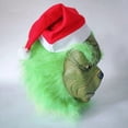 thumbnail image 3 of Máscara de Grinch, accesorios divertidos de Navidad, tocados de broma, cosplay, máscara de Grinch de pelo verde, 3 of 4