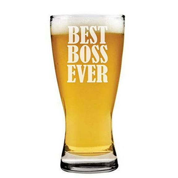 15 oz Beer Pilsner Glass Best Boss Ever