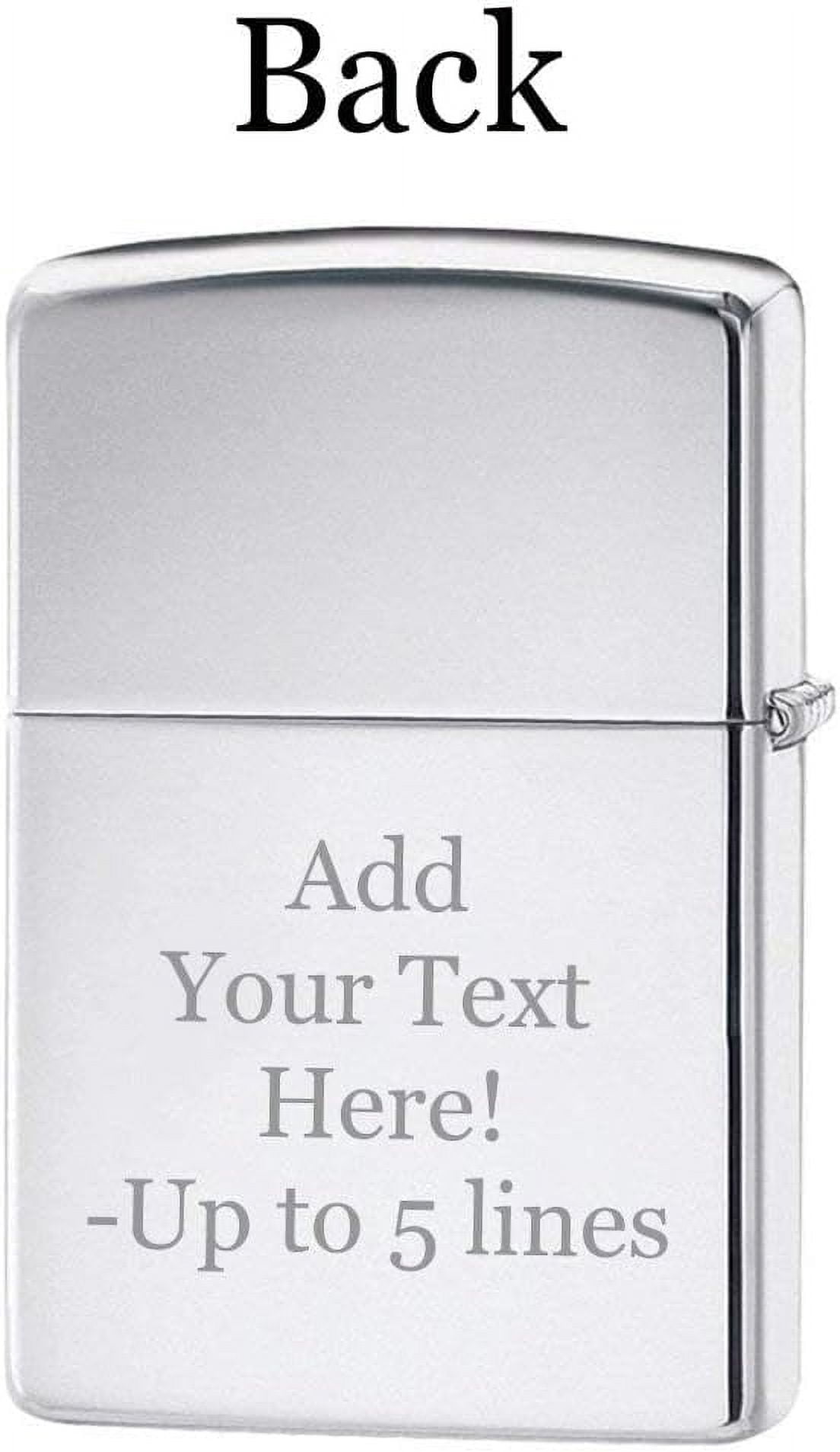 Zippo Lighter - Personalized Message Engraved on Backside Americana Eagle USA Flag Patriotic (High Polish 29395)