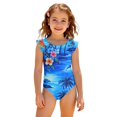thumbnail image 3 of Grblisyd Girls One Piece Swimsuit Flutter Sleeve Hawaiian Quick Dry Crew Neck Swimwear Beach Sport Bathing Suit for Kids 4t, 3 of 6