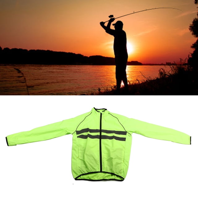 Reflective Jacket, Breathable Cycling Coat with Pockets Polyester Long Sleeves Jacket Safety Jacket for Outdoor Activities