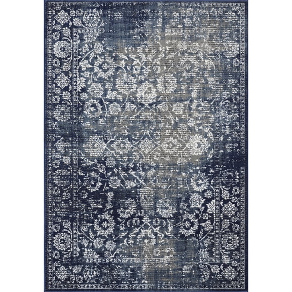 Loomaknoti Aysal Alazah 5' x 7' Blue Floral Indoor Area Rug