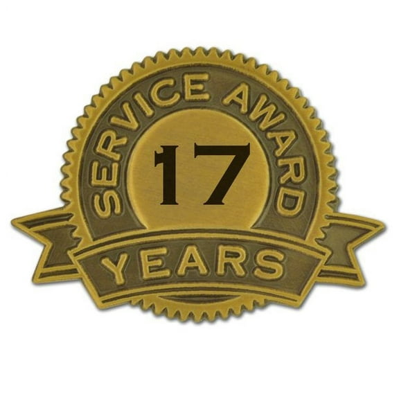 PinMart's 17 Year of Service Award Lapel Pin - 1 Piece
