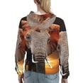 thumbnail image 7 of Haiem Elephant Sunset in Kenya for Women's Fashion Hoodies & Sweatshirts with Kangaroo Pocket,Hooded Sweatshirt with Eye-catching Drawstrings-XX-Large, 7 of 7