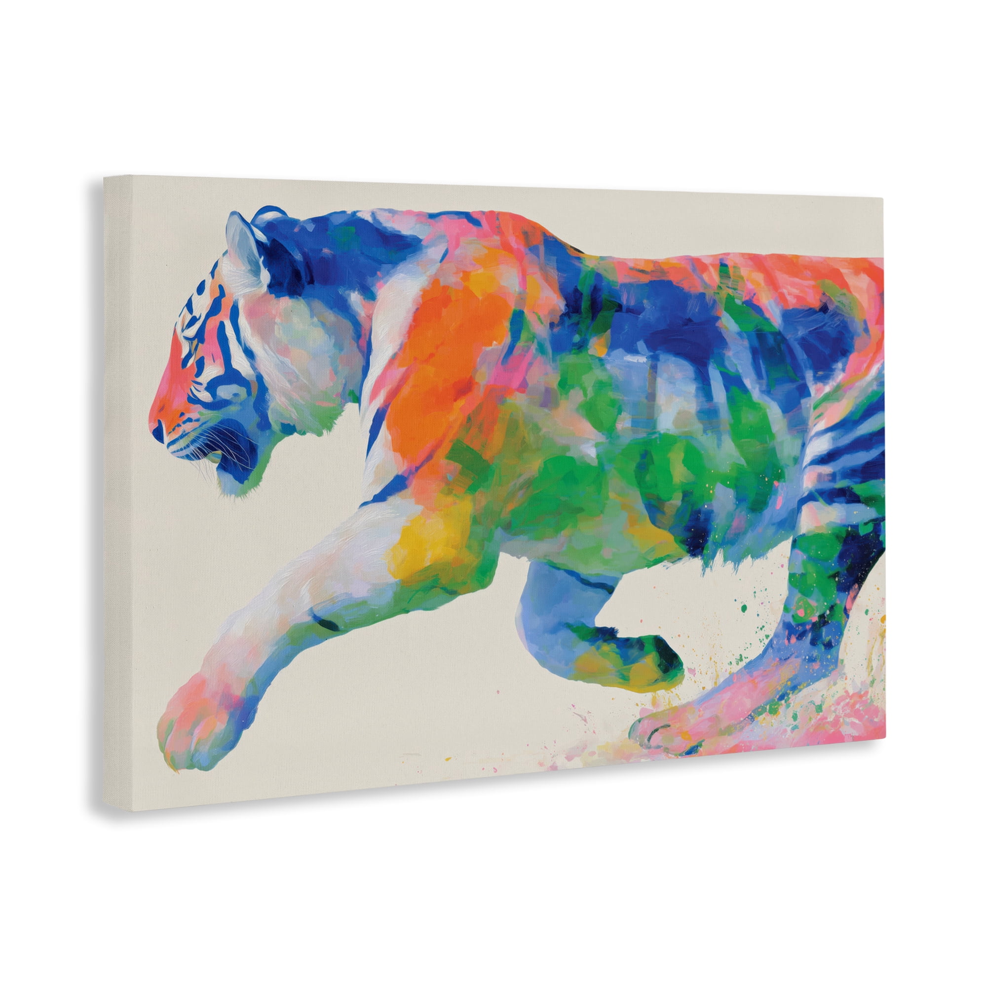 Stupell Industries Colorful Tiger In Motion Canvas Wall Art, design by Chromatic Storm Studio