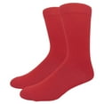 thumbnail image 1 of Solid Color Crew Cotton Dress Socks - Red, 1 of 2