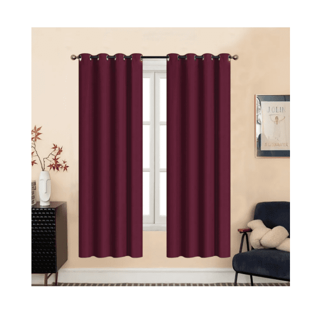 Cortina Blackout En 2 Paneles 280x220cm Premium ! Color Vino Premium